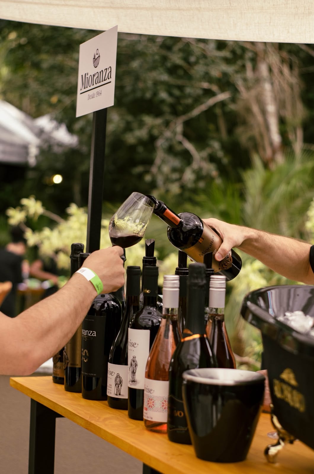 Degustação de vinhos no evento